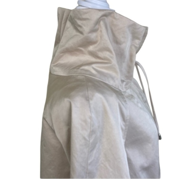 QVC Retro 60s Style A-line Swing Jacket Trenchcoat Full Zip Beige Twee Sz XS - Picture 5 of 14